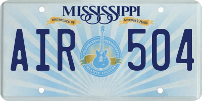 MS license plate AIR504