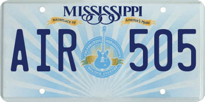 MS license plate AIR505