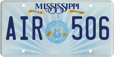 MS license plate AIR506