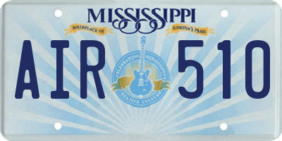 MS license plate AIR510