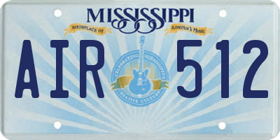 MS license plate AIR512