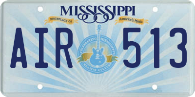 MS license plate AIR513