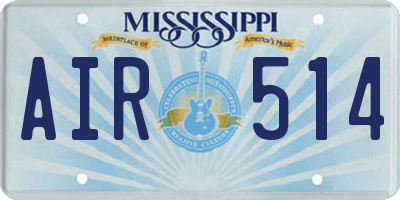 MS license plate AIR514