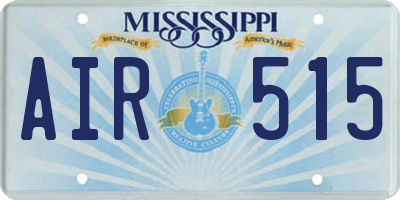 MS license plate AIR515