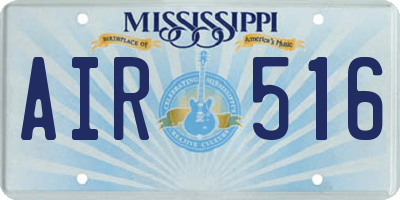 MS license plate AIR516