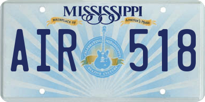 MS license plate AIR518