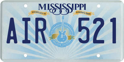MS license plate AIR521