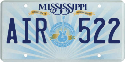 MS license plate AIR522