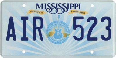 MS license plate AIR523