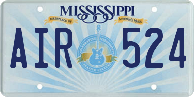 MS license plate AIR524