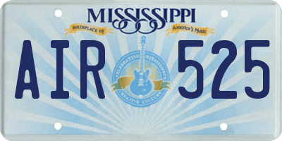 MS license plate AIR525