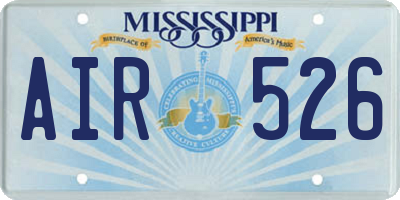 MS license plate AIR526