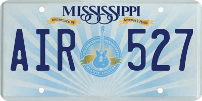 MS license plate AIR527