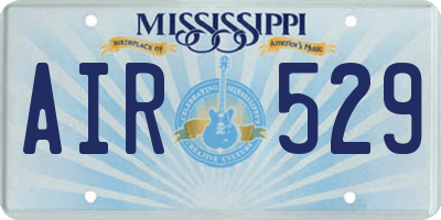 MS license plate AIR529