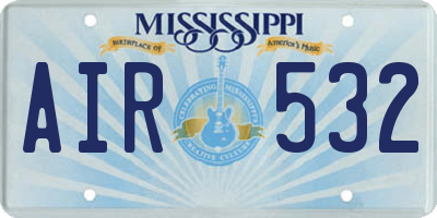 MS license plate AIR532