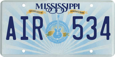 MS license plate AIR534