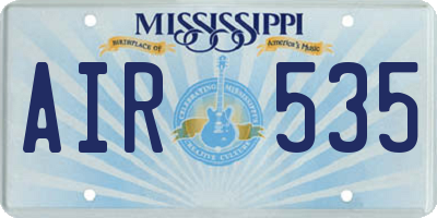 MS license plate AIR535
