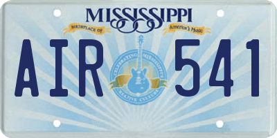 MS license plate AIR541