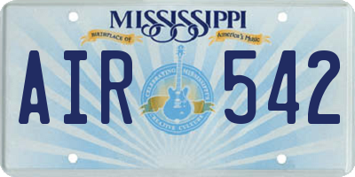 MS license plate AIR542