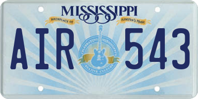 MS license plate AIR543