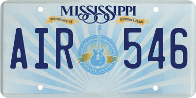 MS license plate AIR546