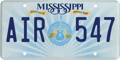 MS license plate AIR547