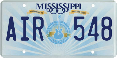 MS license plate AIR548