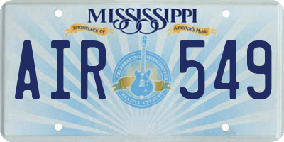 MS license plate AIR549