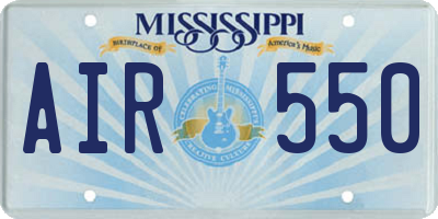 MS license plate AIR550