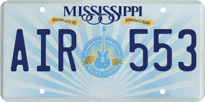 MS license plate AIR553