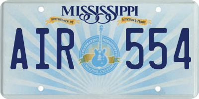 MS license plate AIR554
