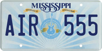 MS license plate AIR555