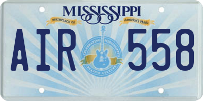 MS license plate AIR558