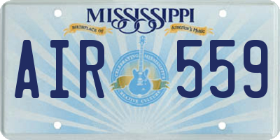 MS license plate AIR559