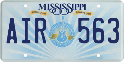 MS license plate AIR563