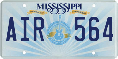 MS license plate AIR564