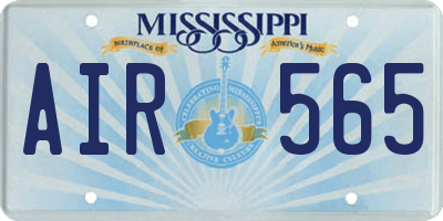MS license plate AIR565