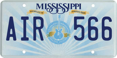 MS license plate AIR566