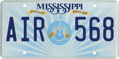 MS license plate AIR568
