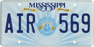 MS license plate AIR569