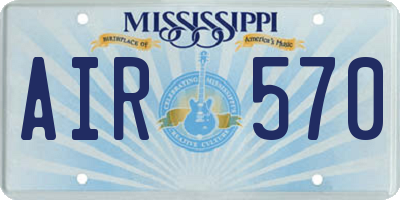 MS license plate AIR570