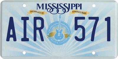 MS license plate AIR571
