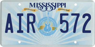 MS license plate AIR572