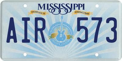 MS license plate AIR573