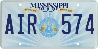 MS license plate AIR574