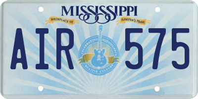 MS license plate AIR575