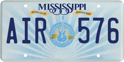 MS license plate AIR576