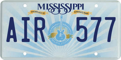 MS license plate AIR577