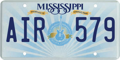MS license plate AIR579
