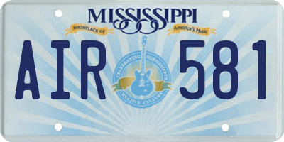 MS license plate AIR581